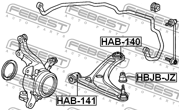 Сайлентблок HAB-140 FEBEST