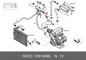 Шланг радиатора 93818988 IVECO