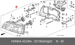 Основная фара 33150SH3G02 HONDA
