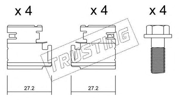 Комплектующие, колодки дискового тормоза KIT011 TRUSTING