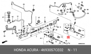 Рабочий цилиндр, система сцепления 46930S7CE02 HONDA