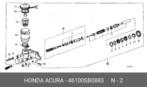 Главный тормозной цилиндр 46100SB0883 HONDA
