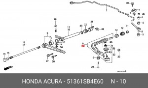 Рычаг независимой подвески колеса, подвеска колеса 51361SB4E60 HONDA