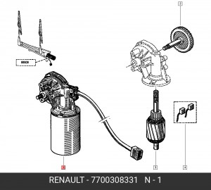 Двигатель стеклоочистителя 7700308331 RENAULT