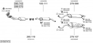 Глушитель выхлопных газов конечный 287179 BOSAL