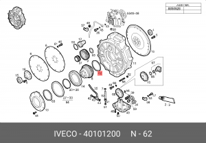 Уплотняющее кольцо, коленчатый вал 40101200 IVECO