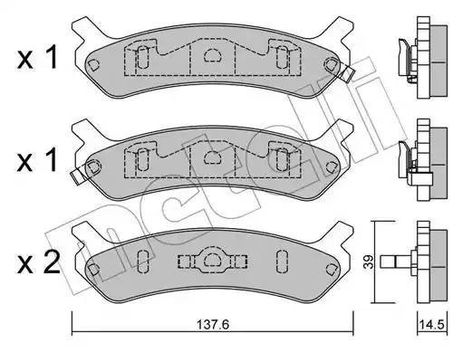 Комплект тормозных колодок, диско 22-0505-0 METELLI