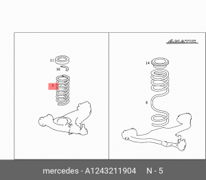 Пружина подвески A 124 321 19 04 MERCEDES BENZ