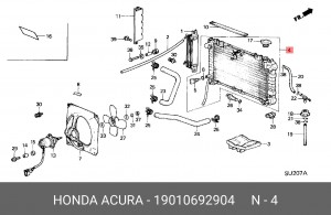 Радиатор, охлаждение двигател 19010692904 HONDA