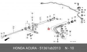Рычаг независимой подвески колеса, подвеска колеса 51361SB2013 HONDA