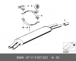 Гайка, выпускной коллектор 07 11 9 927 022 BMW