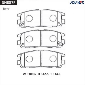 Колодки тормозные дисковые SN887P ADVICS
