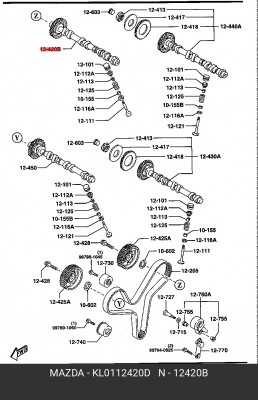 Распредвал KL01-12-420D MAZDA
