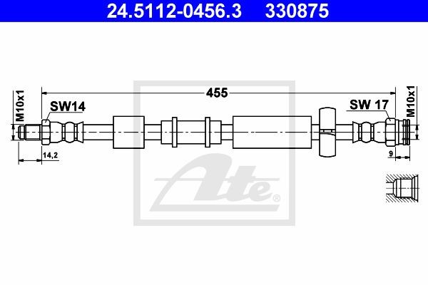 Тормозной шланг 24.5112-0456.3 ATE