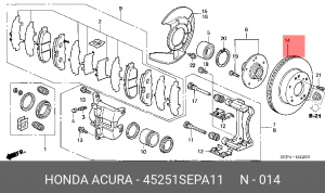 Диск тормозной 45251SEPA11 HONDA