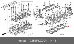 Прокладка, головка цилиндра 12251PCX004 HONDA