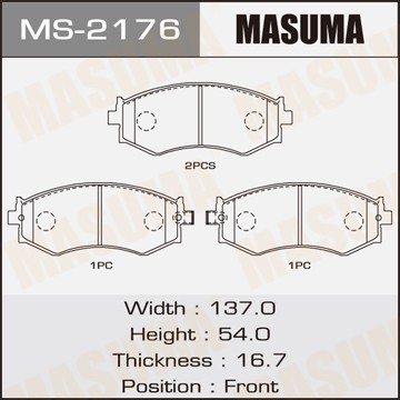 Колодки тормозные дисковые MS2176 MASUMA