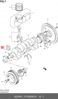 Шатунный подшипник 12100-82810 SUZUKI