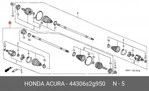 Шарнирный комплект, приводной вал 44306S2G950 HONDA