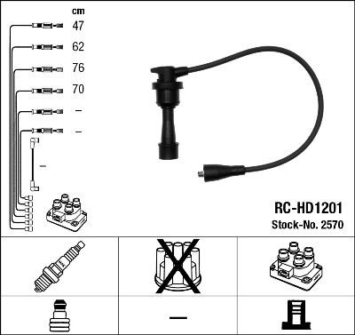 Ккомплект проводов зажигания 2570 NGK NTK