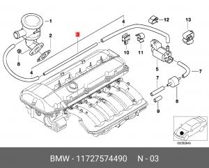 Трубка вакуумной системы 11 72 7 574 490 BMW