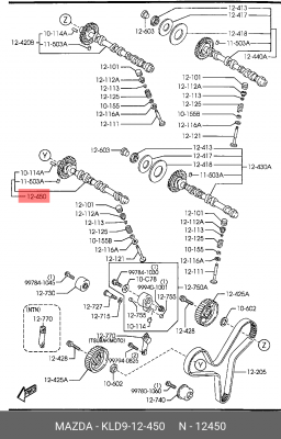 Распредвал KLD9-12-450 MAZDA