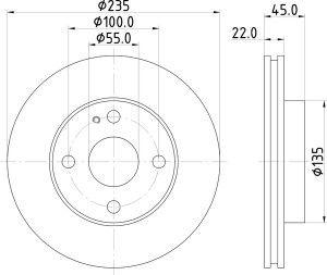 Тормозной диск MDC743 MINTEX