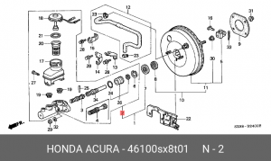 Главный тормозной цилиндр 46100SX8T01 HONDA
