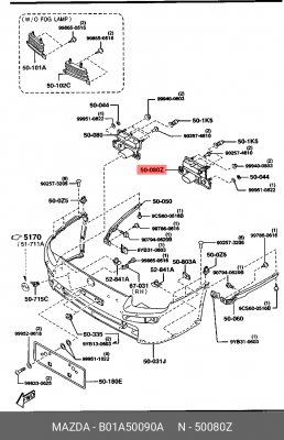 Деталь B01A50090A MAZDA