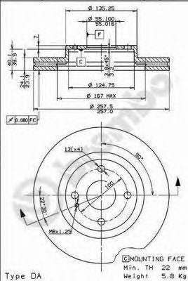 Тормозной диск 09.7826.10 BREMBO