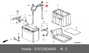 Крепление аккумулятора 31512SEA000 HONDA