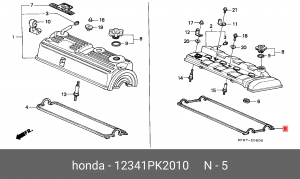 Прокладка, крышка головки цилиндра 12341PK2010 HONDA