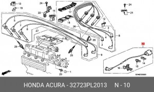Провод высоковольтный системы зажигания 32723PL2013 HONDA