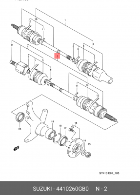 Шарнирный комплект, приводной вал 44102-60GB0 SUZUKI