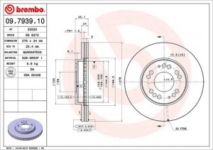 Тормозной диск 09.7939.10 BREMBO