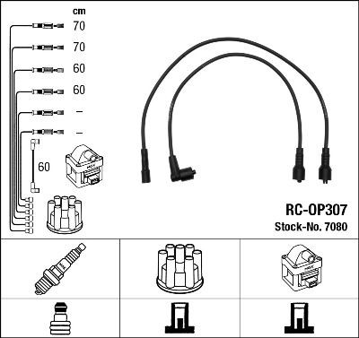 Ккомплект проводов зажигания 7080 NGK NTK