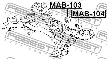 Сайлентблок - втулка амортизатора подвески MAB-104 FEBEST