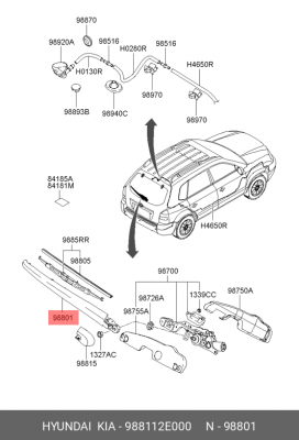Поводок стеклоочистителя 988112E000 HYUNDAI KIA