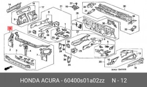 Облицовка передка 60400S01A02ZZ HONDA