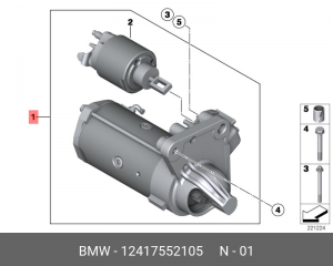 Стартер 12 41 7 552 105 BMW