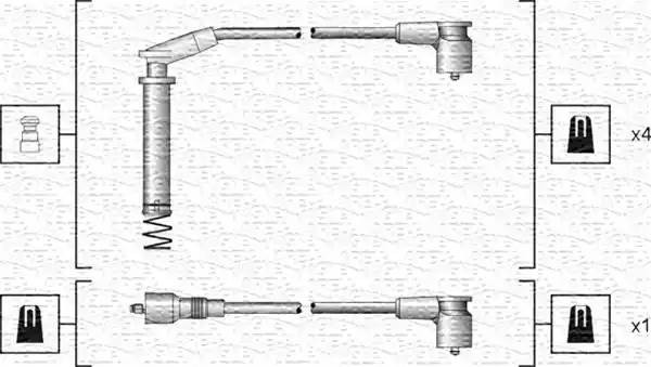 Ккомплект проводов зажигания 941318111154 MAGNETI MARELLI