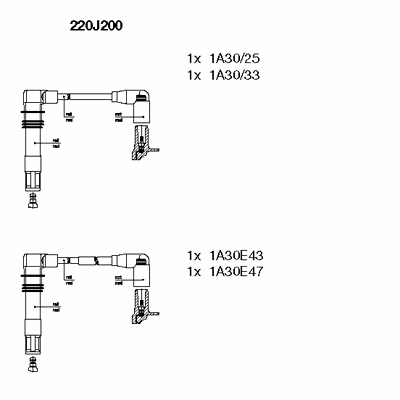 Ккомплект проводов зажигания 220J200 BREMI