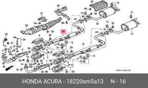 Средний глушитель выхлопных газов 18220SM5A13 HONDA