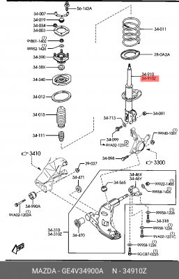 Амортизатор GE4V34900A MAZDA