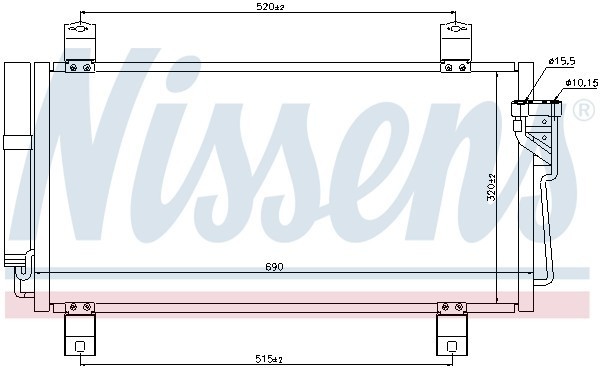 Конденсатор, кондиционер 940032 NISSENS