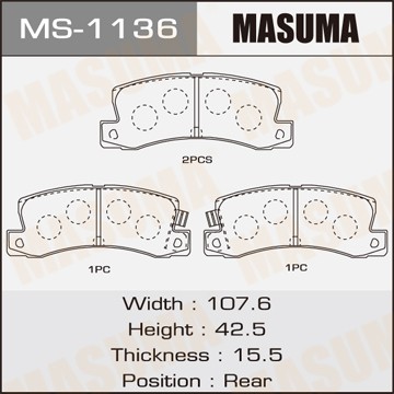 Колодки тормозные дисковые MS1136 MASUMA