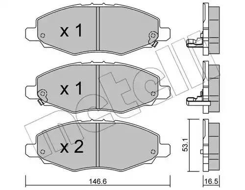 Комплект тормозных колодок, диско 22-0798-0 METELLI