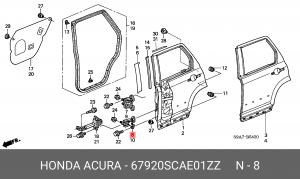 Петля - шарнир открывания двери 67920SCAE01ZZ HONDA