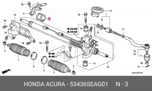 Подушка крепления рулевой рейки 53436SEAG01 HONDA