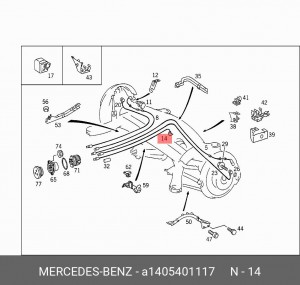 Датчик, частота вращения колеса A 140 540 11 17 MERCEDES BENZ